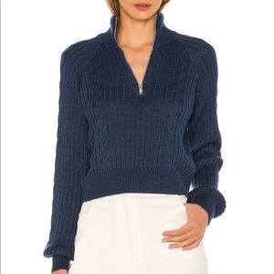 Navy Zip Up Sweater Song of Style